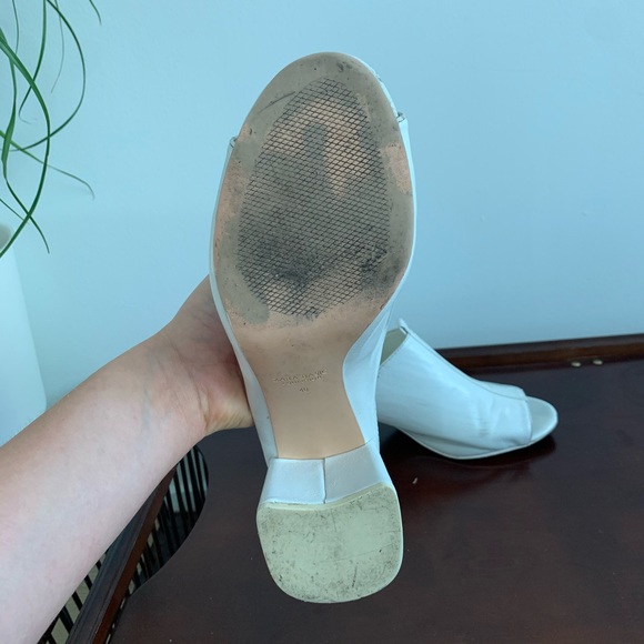 Zara Basic - White Chunky Heel With Thick Strap - Picture 9 of 14